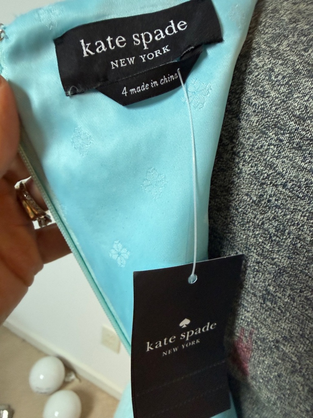 kate spade Tweed Sleeveless Mini Dress in Pale Blue - Picture 2 of 3